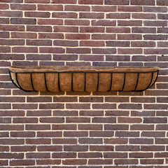 Manor Garden Black Metal Wall Basket Manger Trough Planter (120cm)