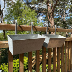 Zinc Balcony Railing Hanging Planters - Pack of 2