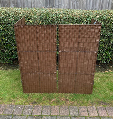 Pair of Front Panels For Double Rattan Wheelie Bin Screen GFH690