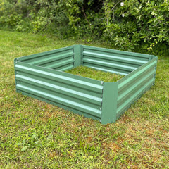 Metal Raised Vegetable Bed in Green (100cm x 100cm x 30cm)