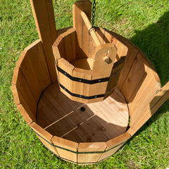 Large Wooden Garden Wishing Well Planter