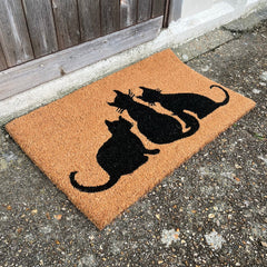 Cat Family Design Print Indoor & Outdoor Coir Doormat