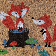 Woodland Fox Design Print Indoor & Outdoor Coir Doormat