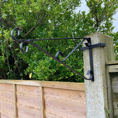 Ornate Hanging Basket Brackets for Concrete Garden Fence Posts - Pack of 4