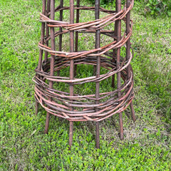 Rustic Willow Garden Obelisk Plant Support for Climbers (1.15m high)