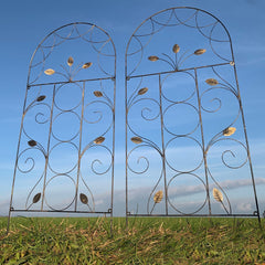 Leaf Design Metal Garden Trellis (120cm x 50cm) - Pack of 2