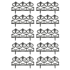Fleur de Lys Black Plastic Garden Lawn Edging (60cm x 32cm) - 10 Panels