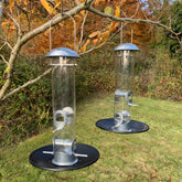 Heavy Duty Aluminium Bird Seed Feeder with Seed Catcher Tray (Set of 2)