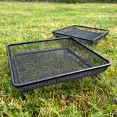 Metal Ground Bird Feeder Seed & Nut Tray (Pack of 2)