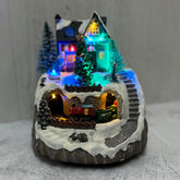 Christmas Village Scene Ornament with Lights Moving Train and Sound
