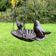 Hanging Cast Iron Garden Bird Bath Feeder