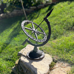 Armillary Garden Sundial Made from Cast Iron in a Vintage Traditional Style