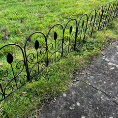 Leaf Design Metal Garden Lawn Edging (45cm x 41cm) - 10 Panels