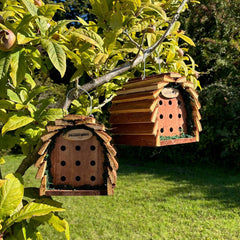 Wooden Hanging Ladybird House Garden Bug Habitat (Set of 2)