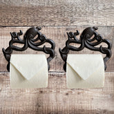 Cast Iron Wall Mounted Octopus Shaped Loo Roll Toilet Paper Holder Dispenser (Set of 2)