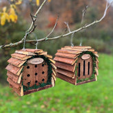 Wooden Hanging Butterfly & Ladybird Garden Bug Houses (Set of 2)