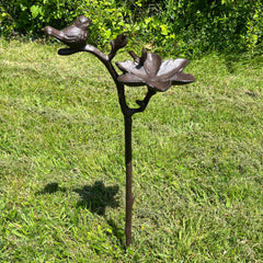 Cast Iron Wild Bird Ornate Flower Dish Bird Feeder