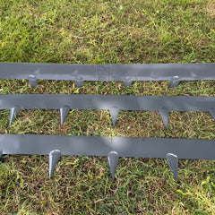 Metal Garden Lawn & Border Edging in Grey (106cm x 8cm) - 5 Panels
