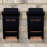 Black Wooden Bat Nesting Roosting Box House (Set of 2)