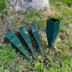 Wooden Garden Arch with Square Top (Tan) & Ground Spikes