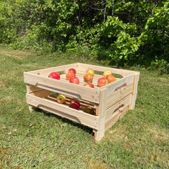 Traditional Wooden Apple Storage Tray Rack - Pack of 2