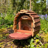 Wooden Hanging Garden Squirrel Feeder with Feeding Platform