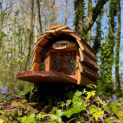 Wooden Hanging Garden Squirrel Feeder with Feeding Platform