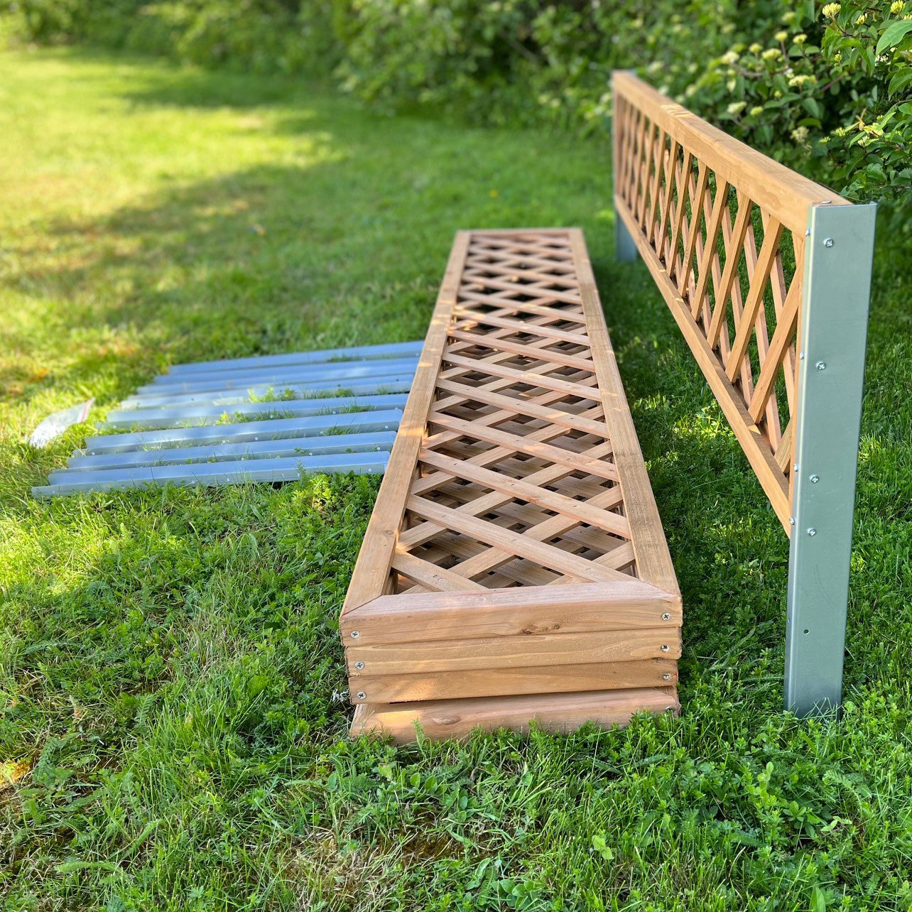 Wooden Framed Trellis Panels Fence Toppers (180cm x 30cm) with Brackets - Pack of 5