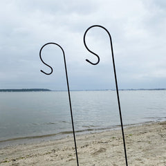 Shepherds Crook Black Metal Garden Border Hooks (1.2m) - Pack of 20