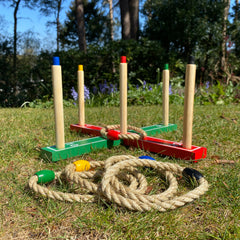 Deluxe Quoits Ring Toss Wooden Garden Lawn Game