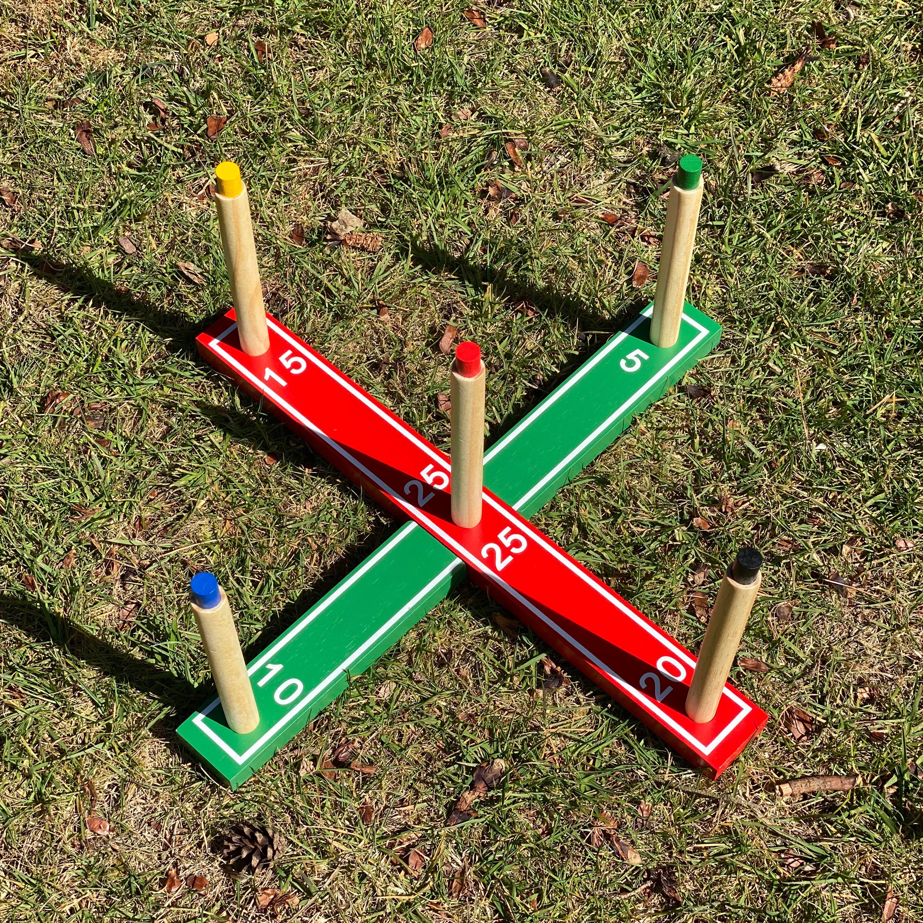 Deluxe Quoits Ring Toss Wooden Garden Lawn Game