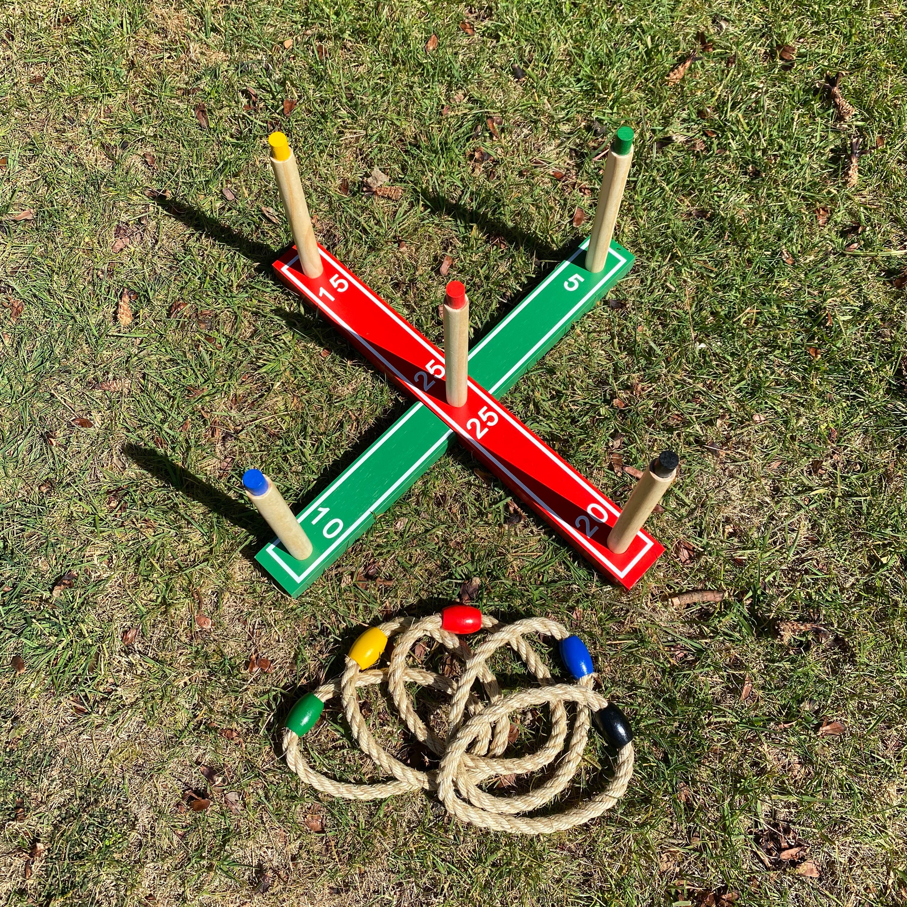 Deluxe Quoits Ring Toss Wooden Garden Lawn Game