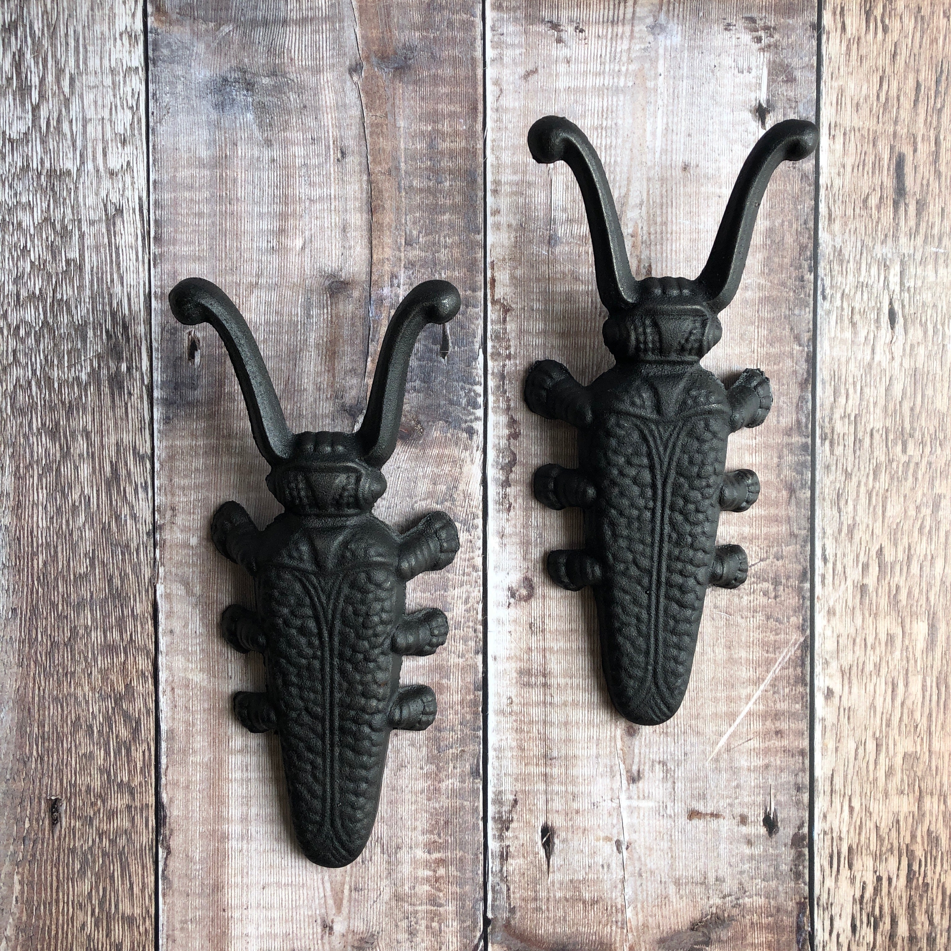 Cast Iron Umbrella Stand Corner Rack & Two Beetle Shaped Boot Jacks