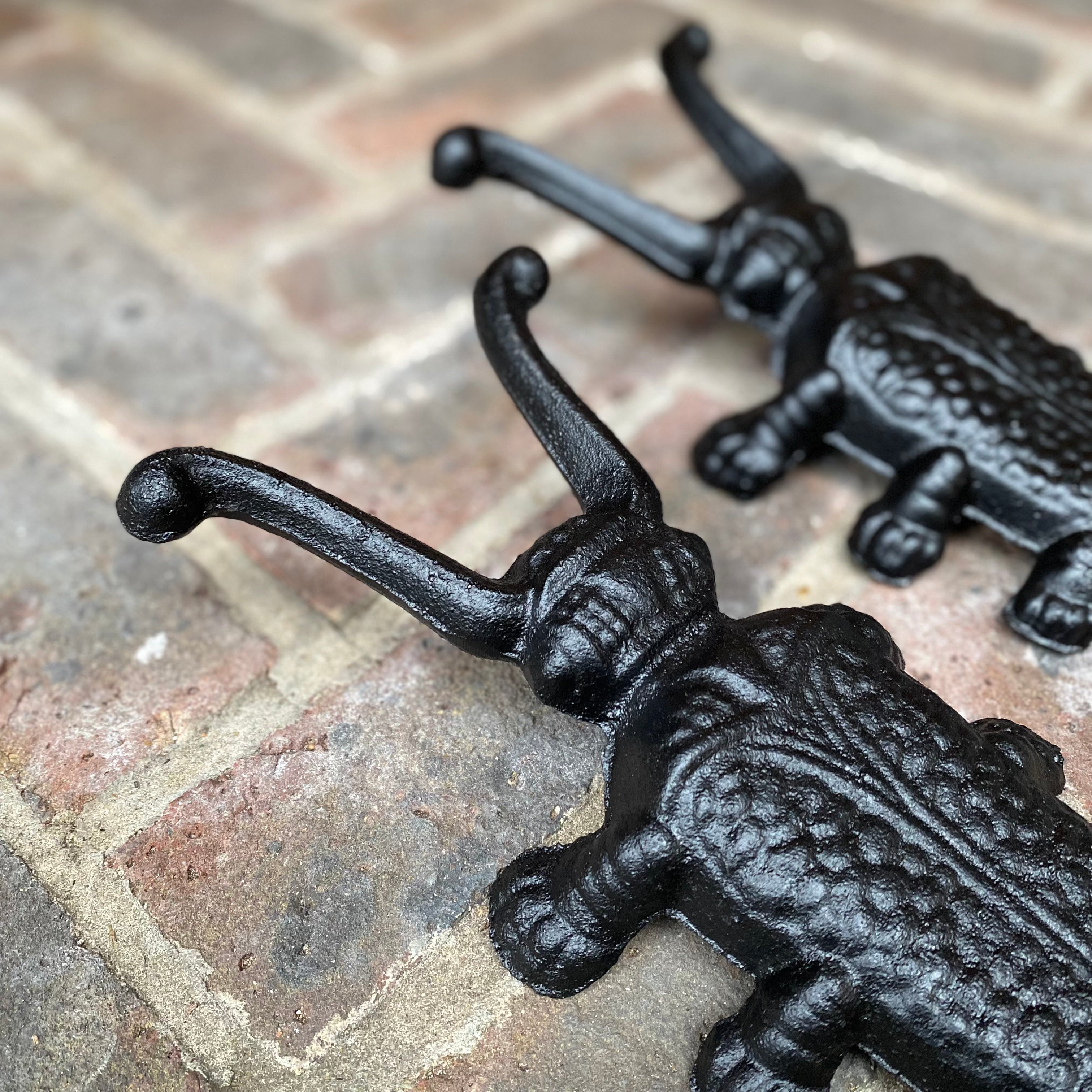 Cast Iron Umbrella Stand Corner Rack & Two Beetle Shaped Boot Jacks