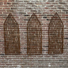 Willow Lattice Garden Trellis With Gothic Top (120cm x 45cm) - Pack of 3