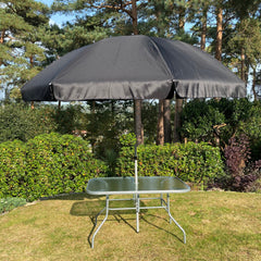Wareham 8 Piece Metal Garden Furniture Set with Folding Chairs and Parasol