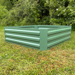 Metal Raised Vegetable Beds in Green (100cm x 100cm x 30cm) - Pack of 3