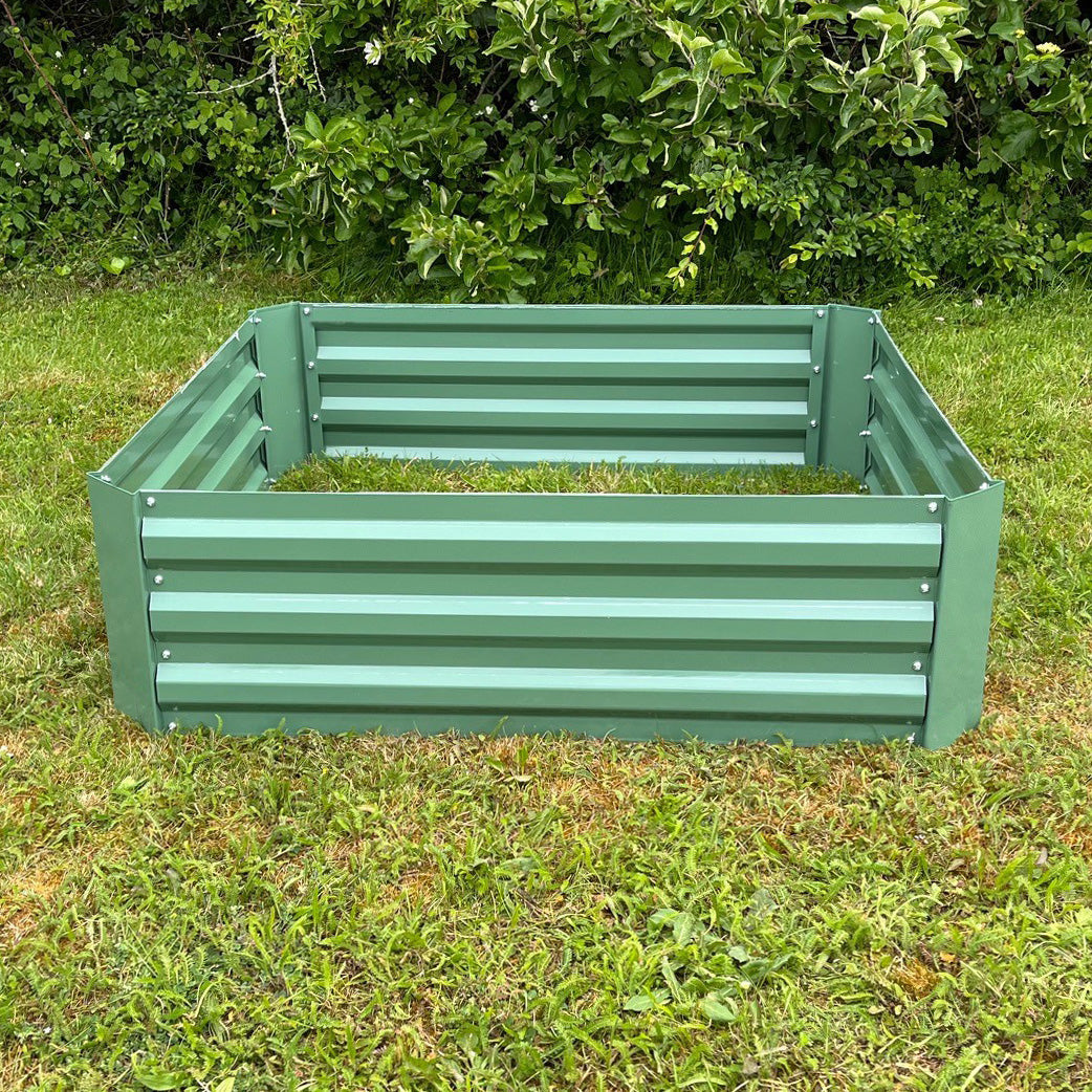 Metal Raised Vegetable Beds in Green (100cm x 100cm x 30cm) - Pack of 2