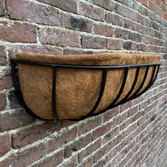 Manor Garden Black Metal Wall Basket Manger Trough Planters (90cm) - Pack of 2