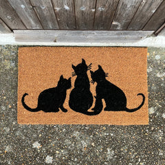 Cat Family Design Print Indoor & Outdoor Coir Doormat