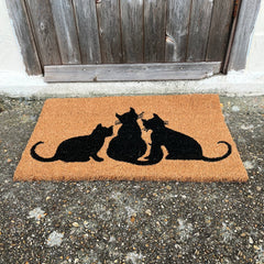 Cat Family Design Print Indoor & Outdoor Coir Doormat