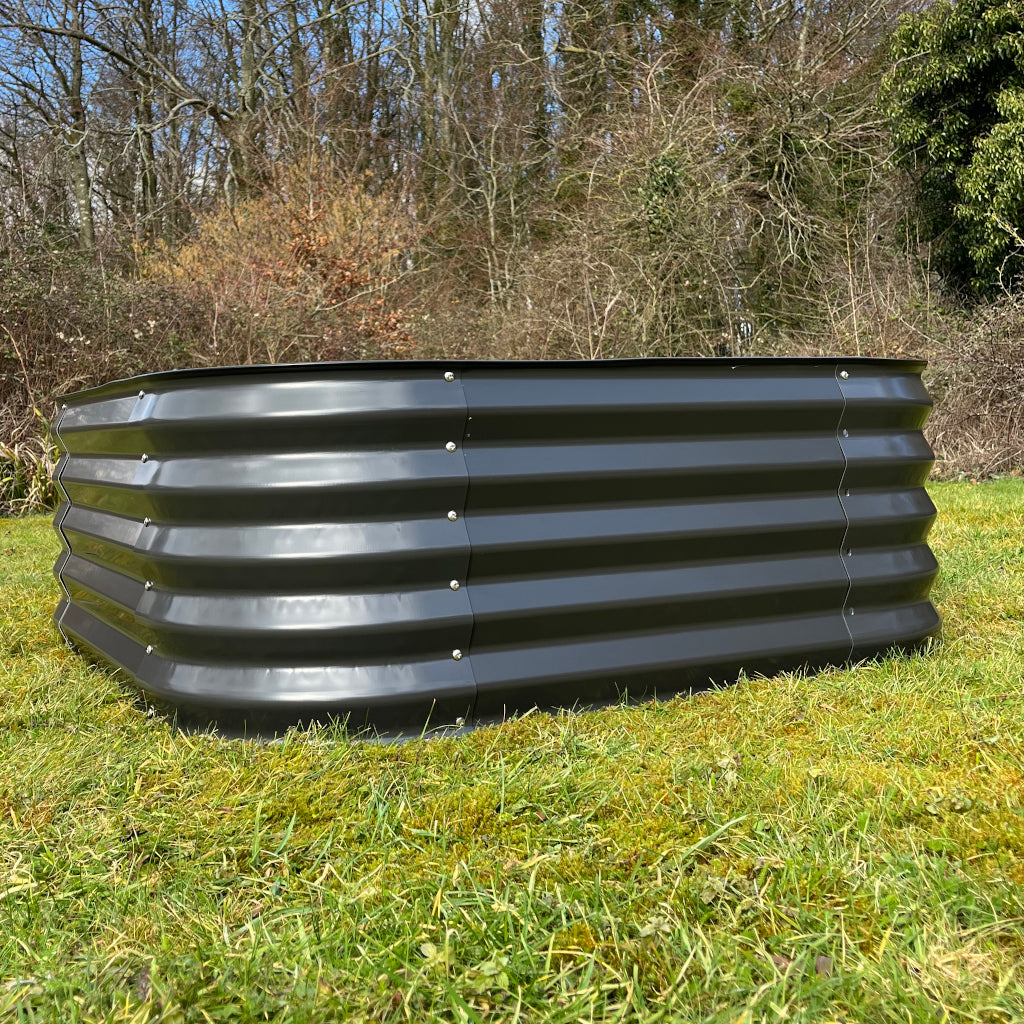 Large Metal Raised Vegetable Bed in Dark Grey (120cm) - Pack of 2