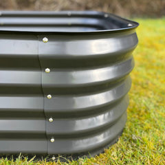 Large Metal Raised Vegetable Bed in Dark Grey (120cm) - Pack of 2