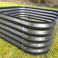 Large Metal Raised Vegetable Bed in Dark Grey (120cm) - Pack of 2