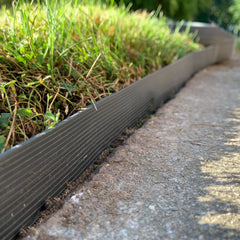 Flexible Black Plastic Garden Lawn Edging Roll with 40 Pegs (10m) - 3 Rolls