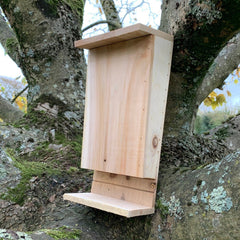 Wooden Bat Box House Rooster Nest with Landing Perch