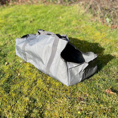 Canvas Log Carrier Firewood Bag Tote in French Grey