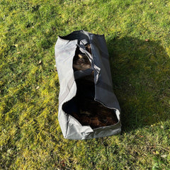 Canvas Log Carrier Firewood Bag Tote in French Grey (Set of 2)