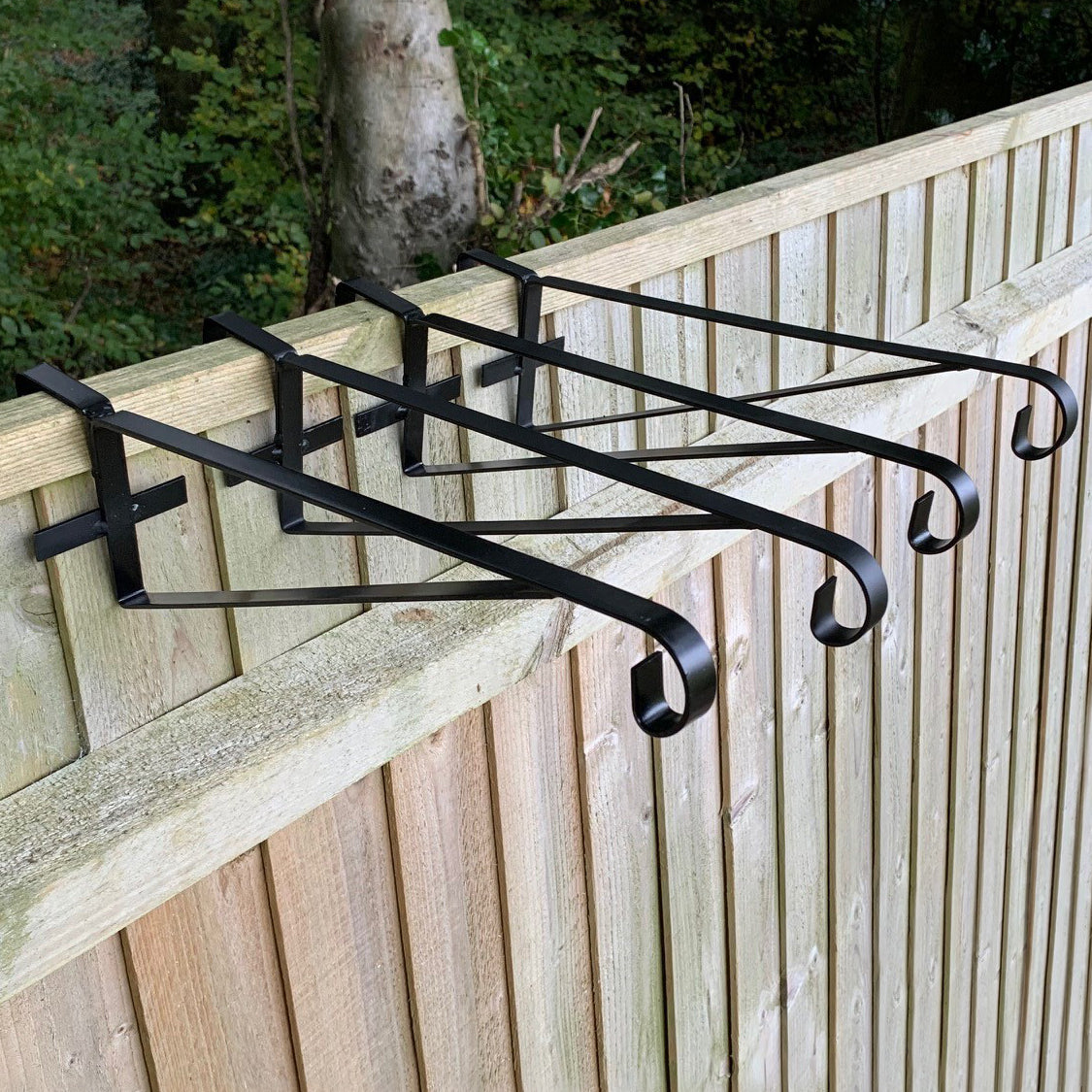 Hanging Basket Brackets for Wooden Garden Fence Panels - Pack of 4