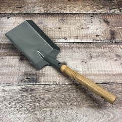 Metal Fireside Fireplace Shovel in French Grey with Wooden Handle